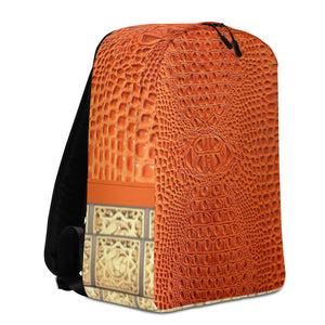 ORANGE GATOR PRINT, MINIMALIST BACKPACK DESIGNER BAGS