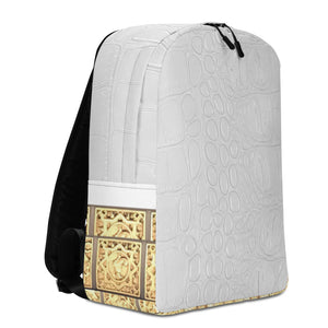 WHITE GATOR PRINT, MINIMALIST BACKPACK DESIGNER BAGS