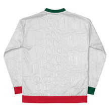Load image into Gallery viewer, RED AND GREEN, WHITE GATOR PRINT, BOMBER JACKETS B.S.B