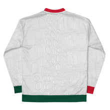 Load image into Gallery viewer, GREEN AND RED, WHITE GATOR PRINT, BOMBER JACKETS B.S.B
