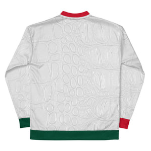 GREEN AND RED, WHITE GATOR PRINT, BOMBER JACKETS B.S.B
