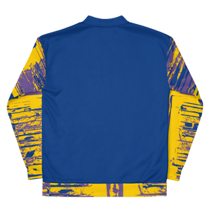 DARK CERULEAN CHRIST CROSS DESIGNER BOMBER B.S.B