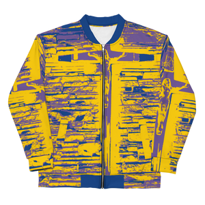DARK CERULEAN CHRIST CROSS DESIGNER BOMBER B.S.B