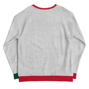 GREEN AND RED, WHITE GATOR PRINT SWEATSHIRTS B.S.B