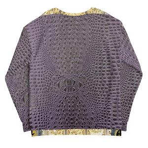 PURPLE GATOR PRINT, DESIGNER SWEATSHIRT B.S.B