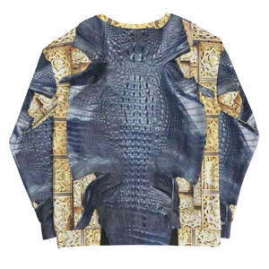 KASHMIR BLUE, GATOR BODY PRINT DESIGNER SWEATSHIRTS B.S.B