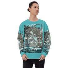 Load image into Gallery viewer, Haunted Stairs Sweatshirt: FINN, Mystical Warrior with Mystical Supernatur Power, Wisdom and Horrible Generosity.