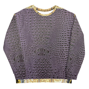 PURPLE GATOR PRINT, DESIGNER SWEATSHIRT B.S.B