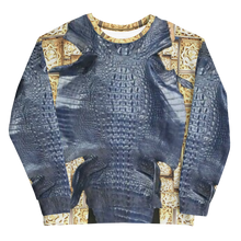 Load image into Gallery viewer, KASHMIR BLUE, GATOR BODY PRINT DESIGNER SWEATSHIRTS B.S.B