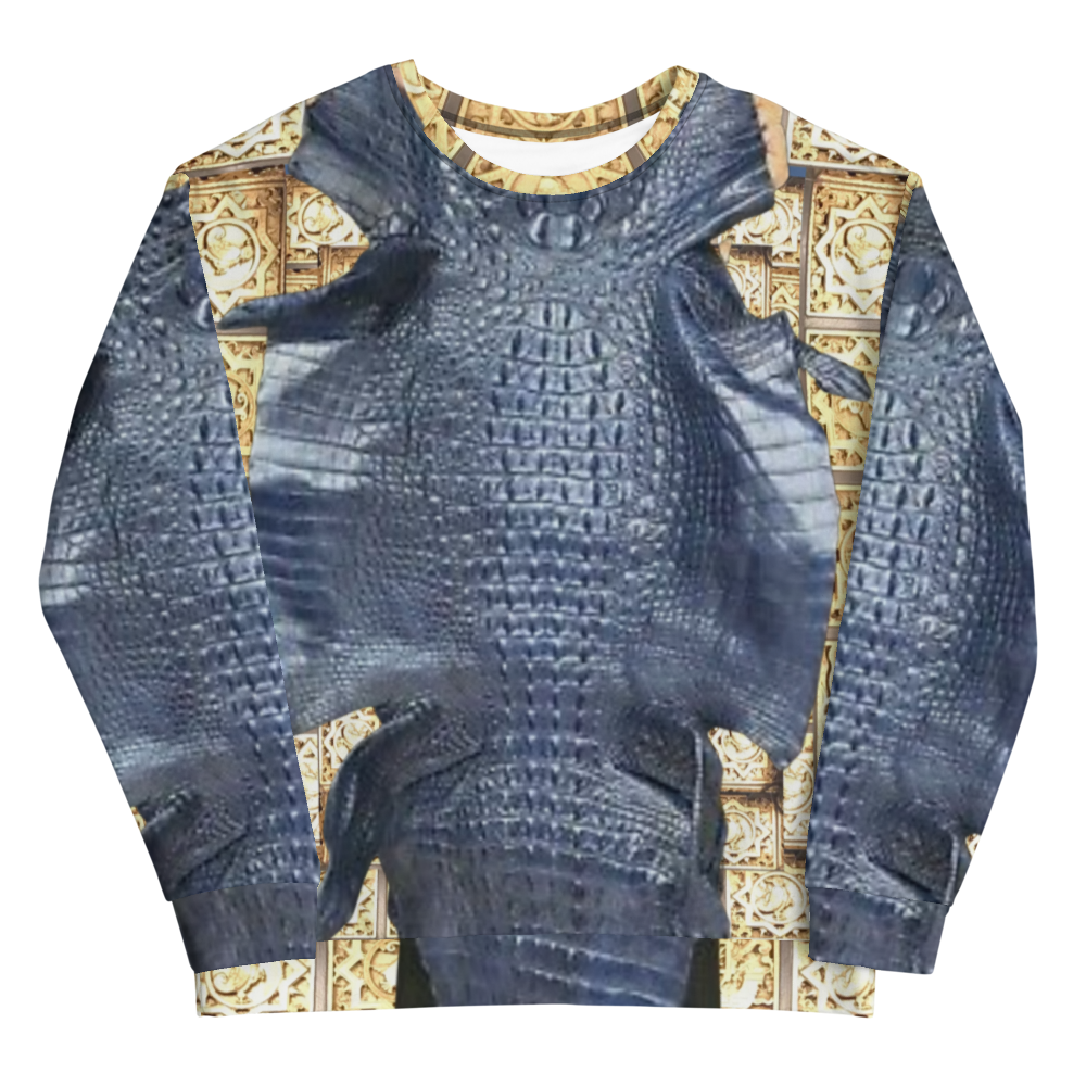 KASHMIR BLUE, GATOR BODY PRINT DESIGNER SWEATSHIRTS B.S.B