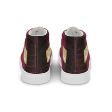 Load image into Gallery viewer, PINK AND BLACK GATOR PRINT, Men’s Designer high top canvas shoes