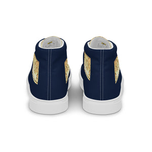 NAVY BLUE, Men’s Designer high top canvas shoes