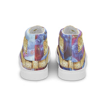 Load image into Gallery viewer, BURGUNDY ABSTRACT, Men’s high top canvas shoes