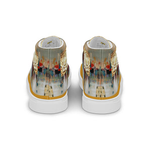 BUTTERCUP ABSTRACT PRINT, Men’s Designer high top canvas shoes