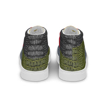 Load image into Gallery viewer, RED, BLUE, BLACK, GREEN GATOR PRINT Men’s Designer high top canvas shoes
