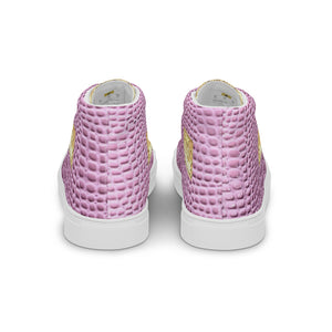 LAVENDER PURPLE GATOR PRINT, Men’s Designer high top canvas shoes