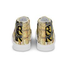 Load image into Gallery viewer, GOLD WITH LOGO, Men’s Designer high top canvas shoes