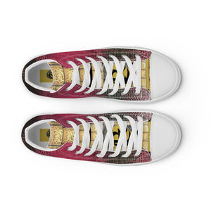 PINK AND BLACK GATOR PRINT, Men’s Designer high top canvas shoes