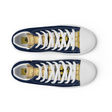 Load image into Gallery viewer, NAVY BLUE, Men’s Designer high top canvas shoes
