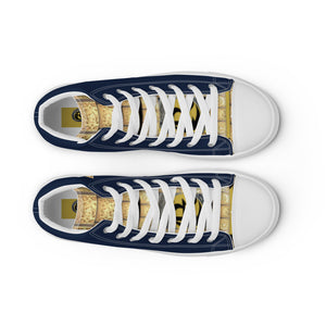 NAVY BLUE, Men’s Designer high top canvas shoes