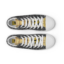Load image into Gallery viewer, BLACK GATOR PRINT, Men’s Designer high top canvas shoes