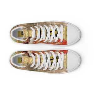 NUDE ABSTRACT, Men’s Designer high top canvas shoes