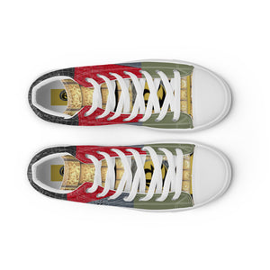RED, BLUE, BLACK, GREEN GATOR PRINT, Men’s Designer high top canvas shoes