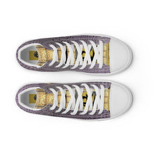 Load image into Gallery viewer, PURPLE GATOR PRINT, Men’s Designer high top canvas shoes