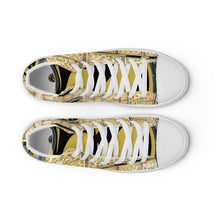 Load image into Gallery viewer, GOLD WITH LOGO, Men’s Designer high top canvas shoes