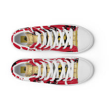 Load image into Gallery viewer, RED WITH LOGO, Men’s Designer high top canvas shoes