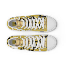 Load image into Gallery viewer, GOLD WITH LOGO, Men’s Designer high top canvas shoes