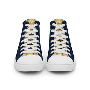 NAVY BLUE, Men’s Designer high top canvas shoes