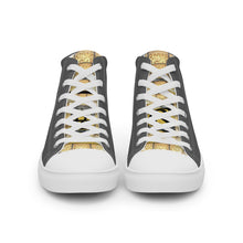 Load image into Gallery viewer, DARK GRAY, Men’s Designer high top canvas shoes