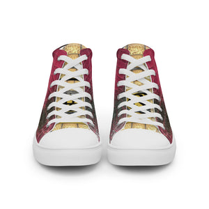 PINK AND BLACK GATOR PRINT, Men’s Designer high top canvas shoes