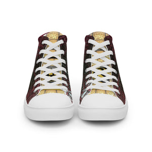 RED AND BLACK GATOR PRINT, Men’s Designer high top canvas shoes