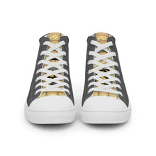 Load image into Gallery viewer, DARK GRAY, Men’s Designer high top canvas shoes