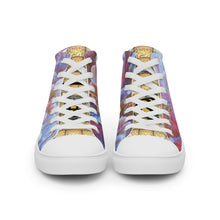 Load image into Gallery viewer, BURGUNDY ABSTRACT, Men’s high top canvas shoes