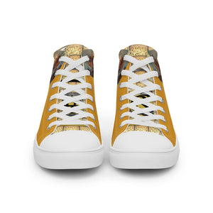 BUTTERCUP ABSTRACT PRINT, Men’s Designer high top canvas shoes