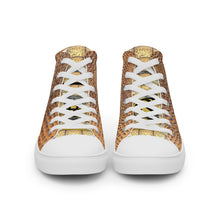 Load image into Gallery viewer, GINGERBREAD BROWN GATOR PRINT, Men’s Designer high top canvas shoes