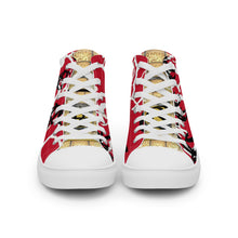 Load image into Gallery viewer, RED WITH LOGO, Men’s Designer high top canvas shoes