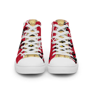RED WITH LOGO, Men’s Designer high top canvas shoes