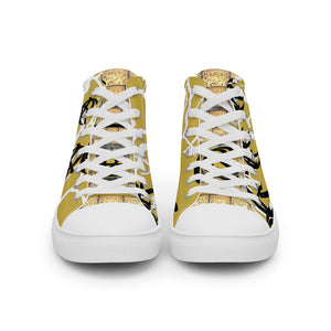 GOLD WITH LOGO, Men’s Designer high top canvas shoes
