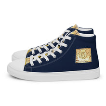 Load image into Gallery viewer, NAVY BLUE, Men’s Designer high top canvas shoes