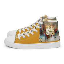 Load image into Gallery viewer, BUTTERCUP ABSTRACT PRINT, Men’s Designer high top canvas shoes