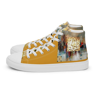 BUTTERCUP ABSTRACT PRINT, Men’s Designer high top canvas shoes