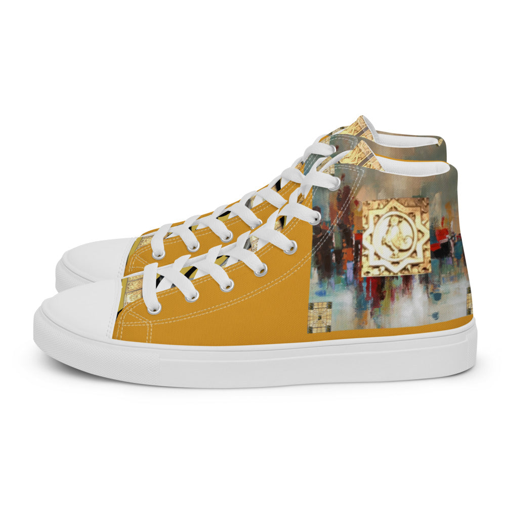 BUTTERCUP ABSTRACT PRINT, Men’s Designer high top canvas shoes