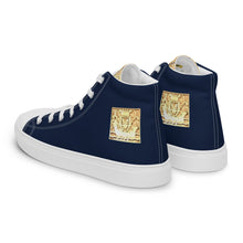 Load image into Gallery viewer, NAVY BLUE, Men’s Designer high top canvas shoes