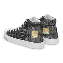 Load image into Gallery viewer, BLACK GATOR PRINT, Men’s Designer high top canvas shoes