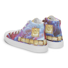 Load image into Gallery viewer, BURGUNDY ABSTRACT, Men’s high top canvas shoes