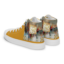 Load image into Gallery viewer, BUTTERCUP ABSTRACT PRINT, Men’s Designer high top canvas shoes